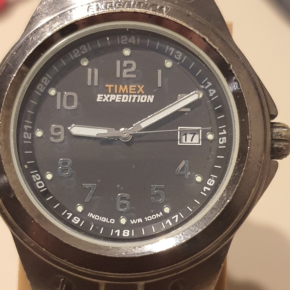 Timex Gold and Gray Sporty  Expedition Indiglo Watch